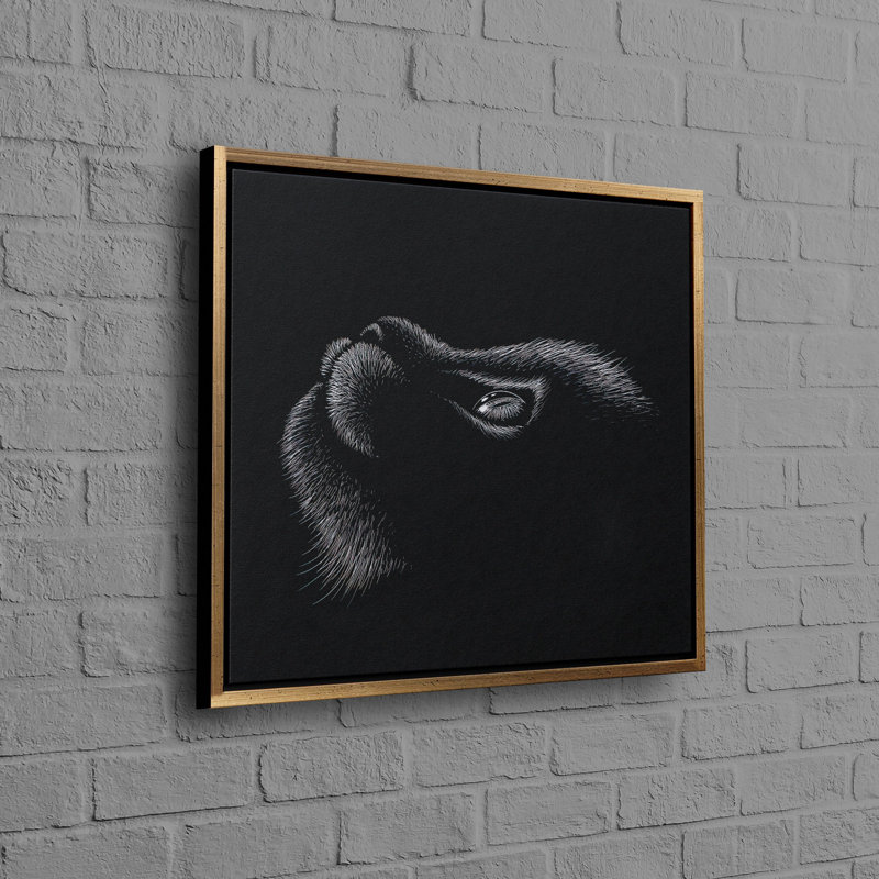 Print on Canvas, 80 cm H x 80 cm W, Framed Print without Mat, Gold