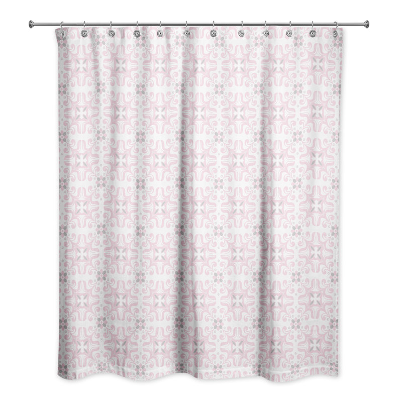 Rideau de douche Langridge, Rosé géométrique 1