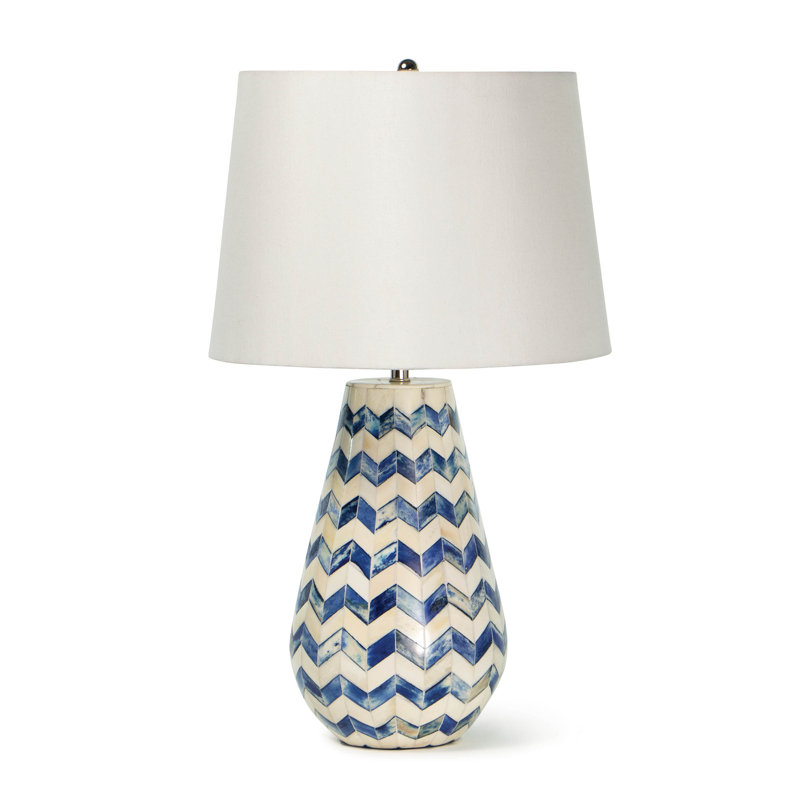 Cassia Chevron Table Lamp, Blue/White