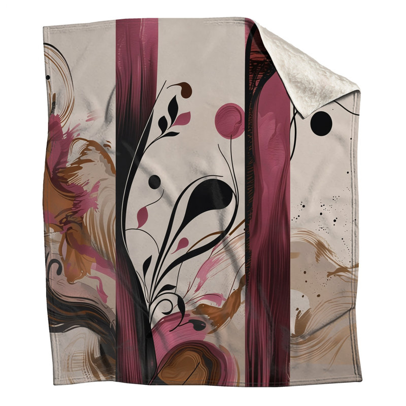 Couvertures à rayures florales abstraites, 60in W x 80in H