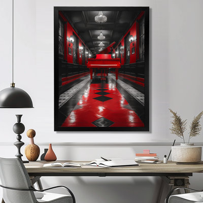 Red Black Harmonic Piano Haven Concert Hall - Concert Halls Wall Art