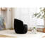 Fauteuil pivotant en chenille rembourré de mousse pour le salon et la chambre à coucher Fauteuil noir avec fonction de rembourrage en mousse-907849489