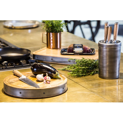 Industrial Kitchen Round Mango Wood Butchers Block