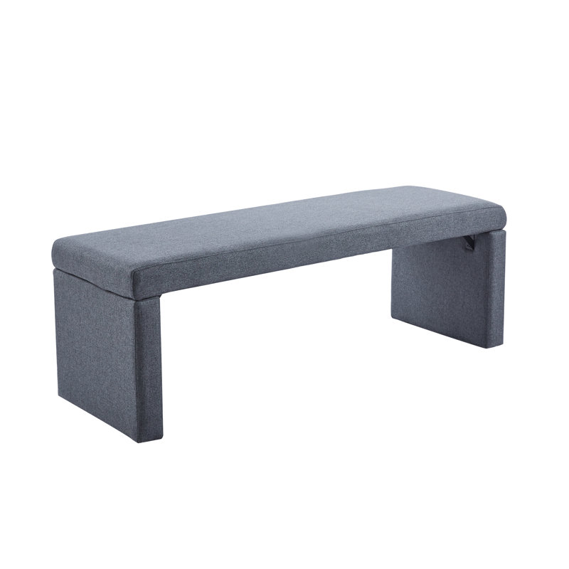 Banc rembourré en tissu Ellayah, Gris