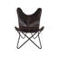 Fauteuil papillon en cuir brun foncé