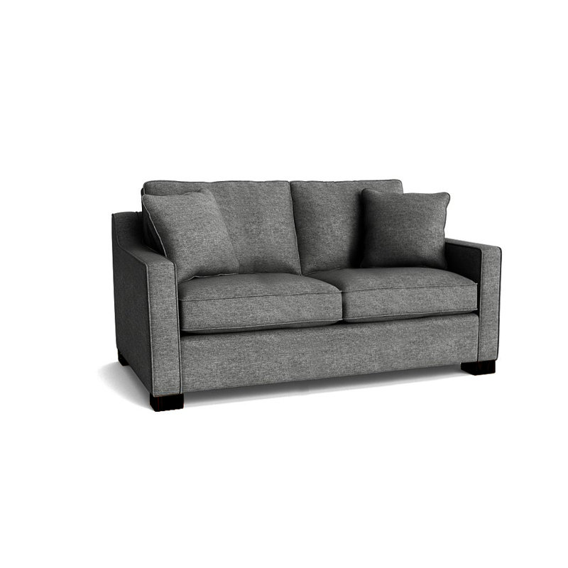 Causeuse à accoudoirs carrés de 56 po avec coussins réversibles Aceyon, Espresso, Gris anthracite Jango