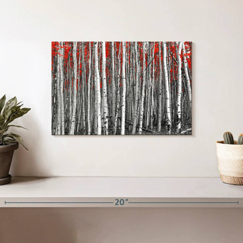 Forêt de bouleaux rouges Harnek, H 8 po x l 12 po