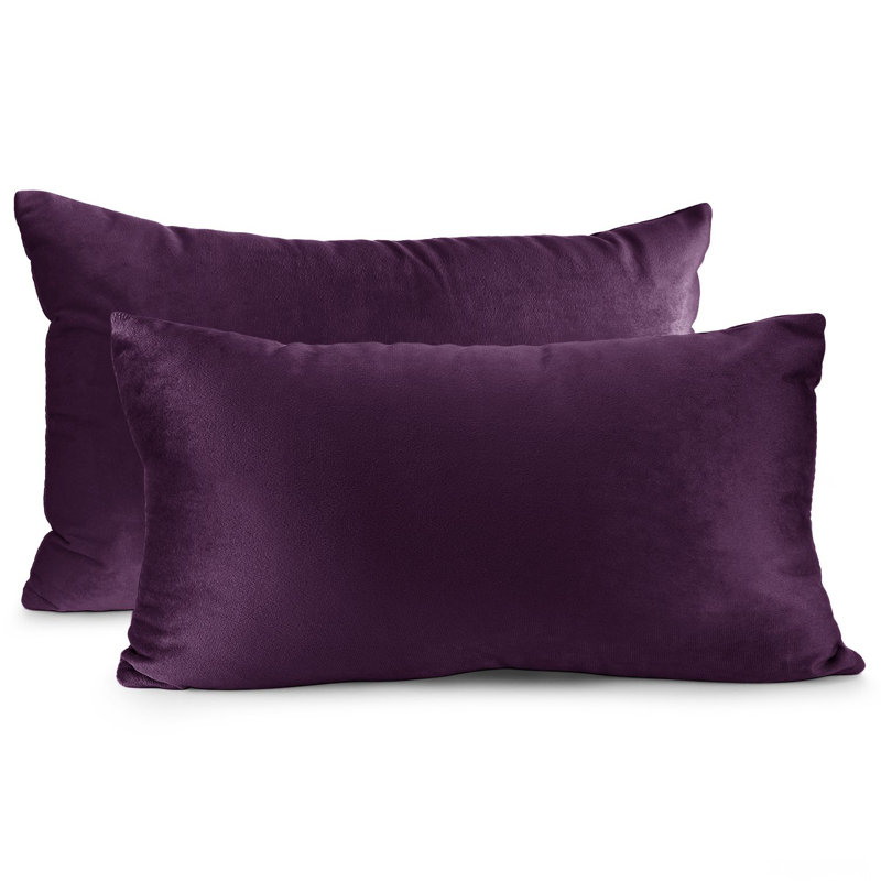 Housse de coussin décoratif en velours, Mauve aubergine