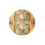 Tapis décoratif à motif floral vert et jaune-1121161211