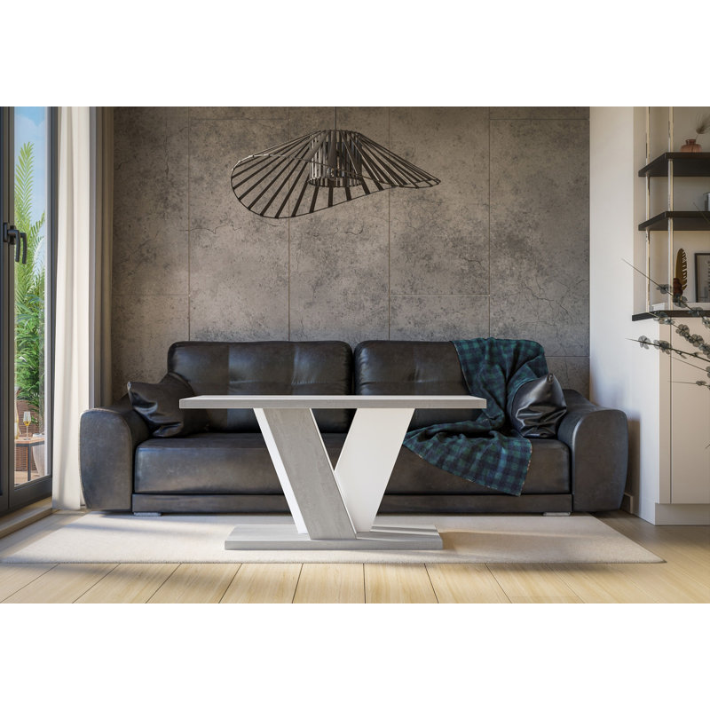 Pedestal Coffee Table with Storage, Grey