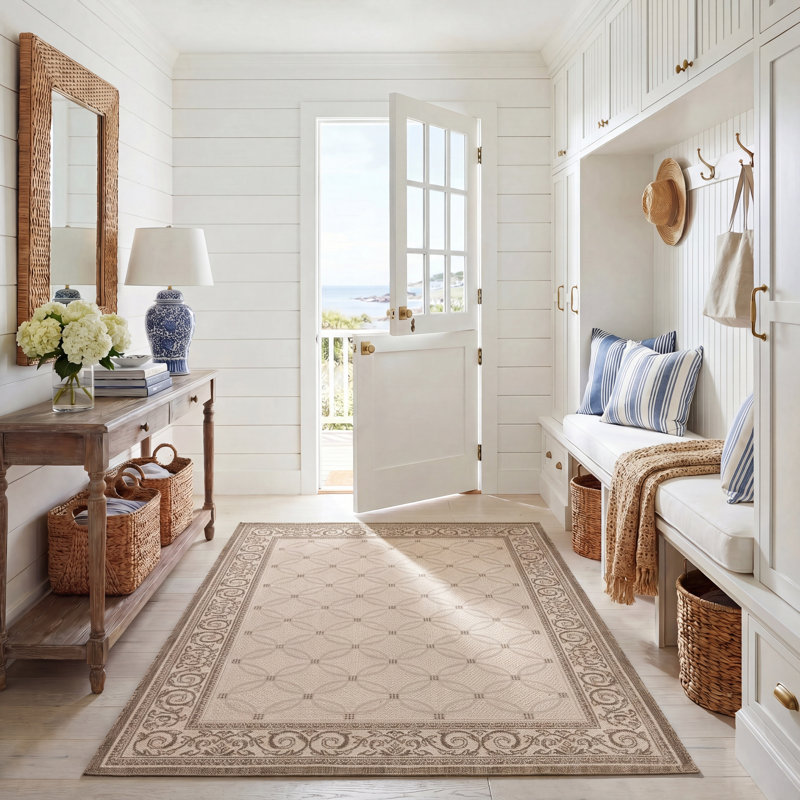 Galena Performance Oriental Indoor/Outdoor Area Rug, Rectangle 5'3" x 7'7"