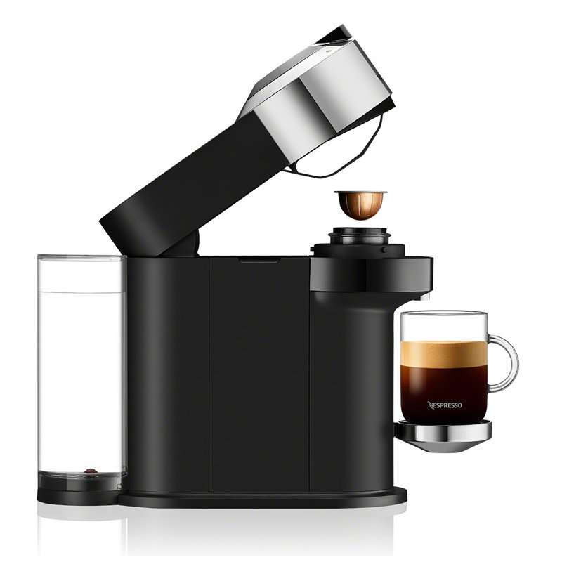 Nespresso Vertuo NEXT Espresso Machine by De'Longhi with Aeroccino Milk Frother, Chrome