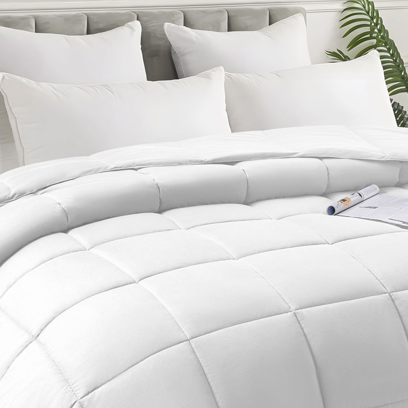 Machine Braided Comforter, White, King Comforter