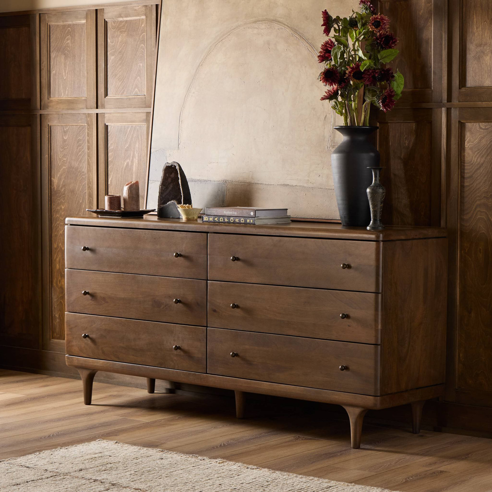 Melodica 6 Drawer Dresser-Warm Brown Mango