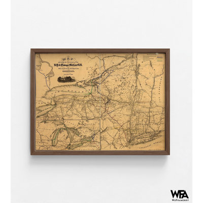 Impression de carte de New York et Oswego, art mural de New York, affiche de Old Oswego, idées de chambre d'amis rustique, art mural d'entrée, décoration de chambre principale