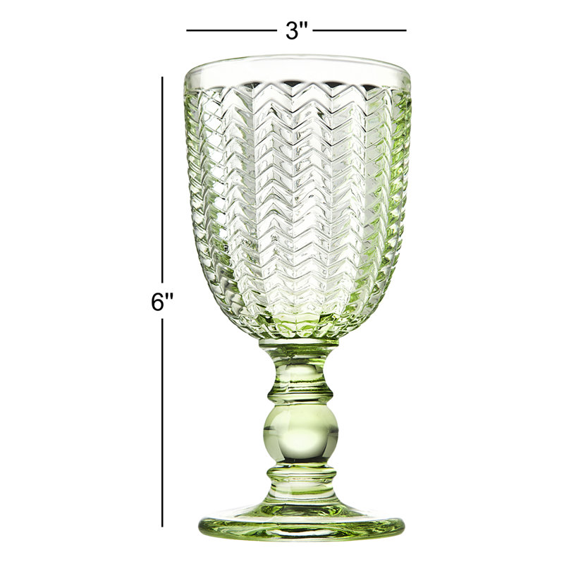 Sergé 6 oz. Verre à pied en cristal au plomb, Vert