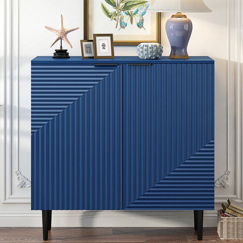 Armoire d'appoint moderne et minimaliste avec tablettes réglables, conception de porte géométrique élégante, grand espace de rangement pour tout décor
