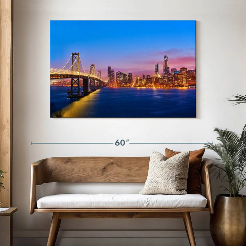 San Francisco Sunrise Skyline, H 32 po x l 48 po