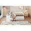 Lit plateforme double en bois avec 6 tiroirs, tablettes et coiffeuse, blanc-262493322