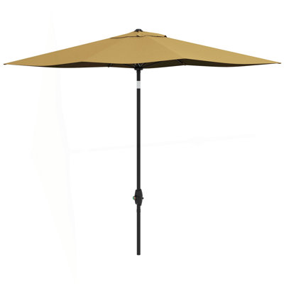 Patio Umbrella, 6.5' X 10' Rectangular Market Umbrella, Patio Outdoor Table Umbrella With Crank And Push Button Tilt -  Latitude Run®, 268CB579BA5F4848BE3CF2F2431B491E