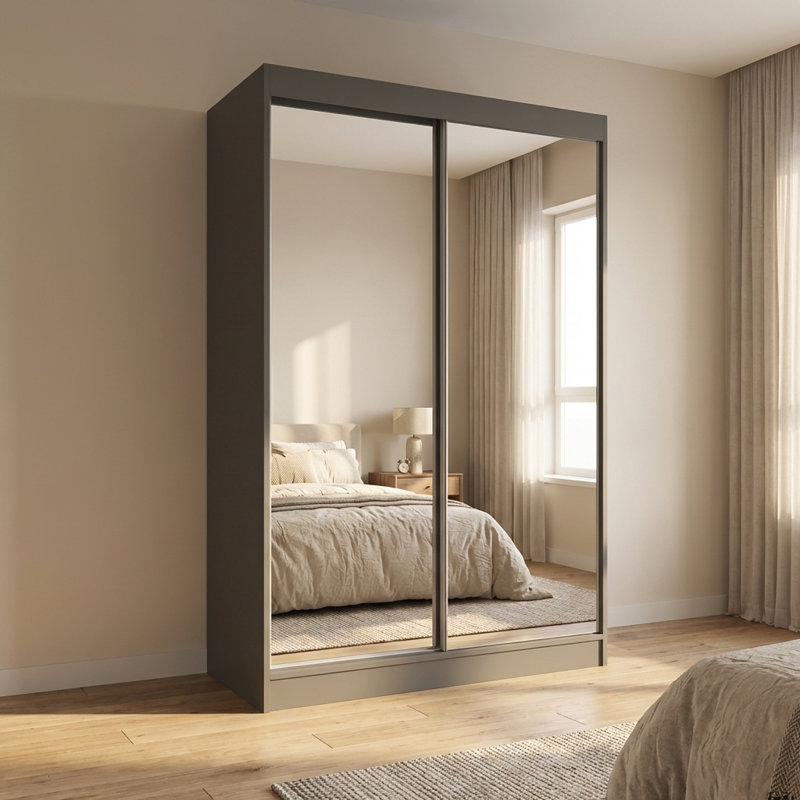Armoire Jelinek 59 "avec tablettes réglables, tringle, Gris, H 80 po x l 47 po x P 25,5 po