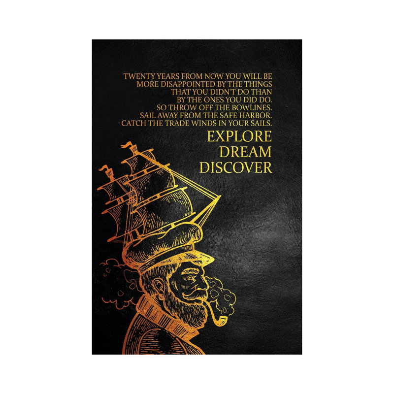 Explore Dream Discover by Adrian Baldovino - Wrapped Canvas Painting, 20.32 cm H x 30.48 cm W x 1.91 cm D
