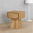 Modern Solid Wood Nightstand with Curved Drawer – Minimalist Bedside Table for Bedroom or Living Room