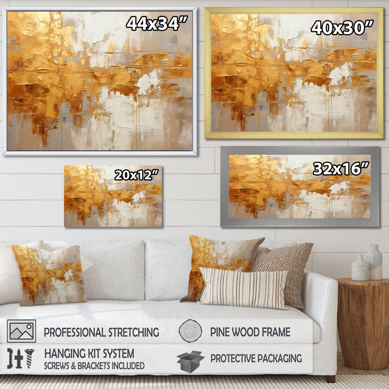 Jacquilynn Golden Gleam VI sur impression sur toile, Toile tendue, H 24 po x l 32 po x P 1 po