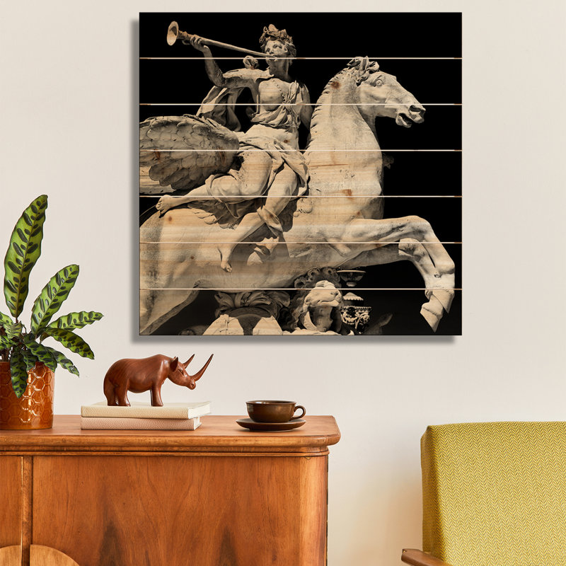 Reproduction d'art mural en bois - Statue équestre par Philippe Hugonnard