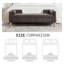 Banc de rangement avec accoudoirs et coussins 64,57 po Farmhouse-131529763