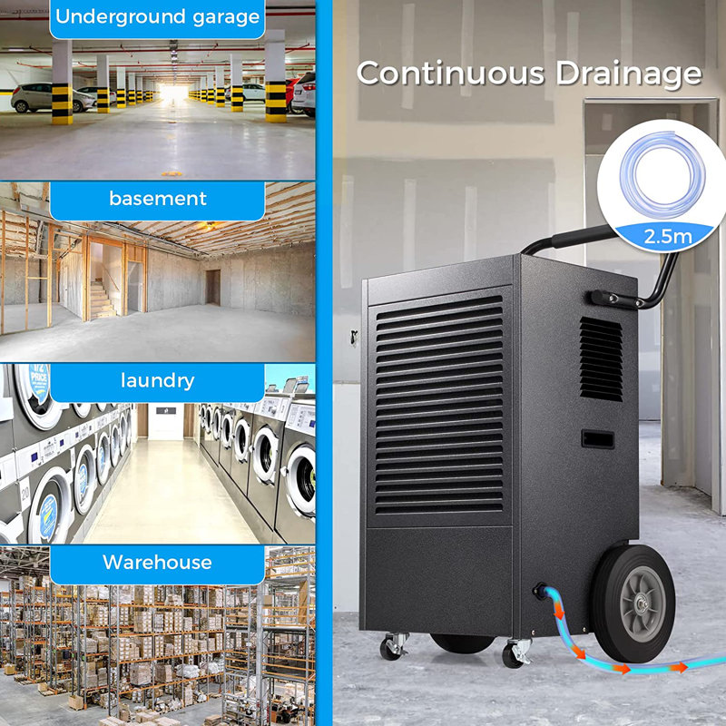 R.W.FLAME 190 Pints Tower Dehumidifier for Rooms up to 10000 Cubic Feet with Remote Included