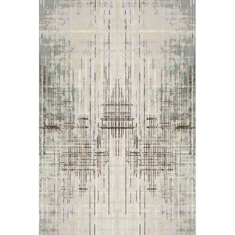 Tapis de salon lavable à la machine Melnick 7706 - 5 x 8 (5 pi 2 po x 7 pi 5 po), gris