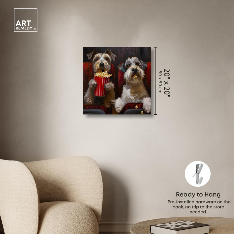 «Movie Theatre Date Canvas» par Art Remedy, Toile tendue, H 20 po x l 20 po x P 1,5 po