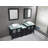 Ciel 74.4 " W Freestanding Standard Free Standing 2 Double Combined Vanity Unit Bathroom Vanity With Tempered Glass Top