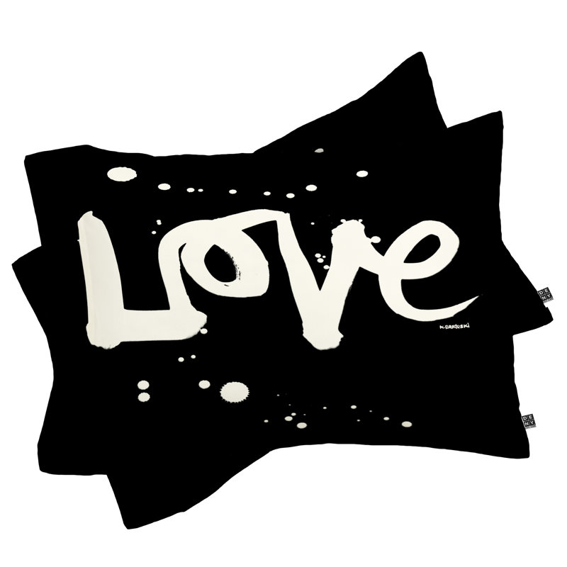 Kal Barteski Love Black Pillowcase, King