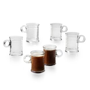 Zulay Kitchen Double Wall Insulated Clear Glass Espresso Cups, set