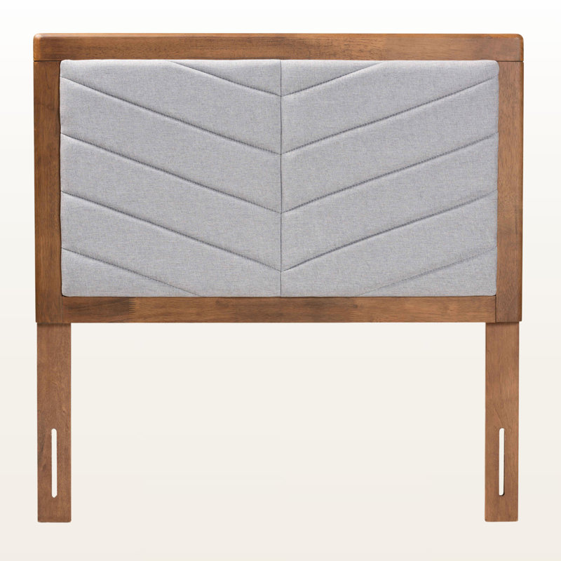 Joran Upholstered Panel Headboard, Walnut/Light Gray, Queen