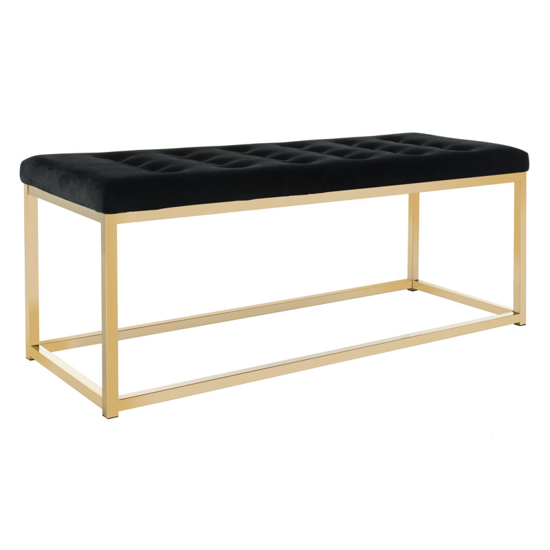 Hayse Velvet Upholstered Bench, Black