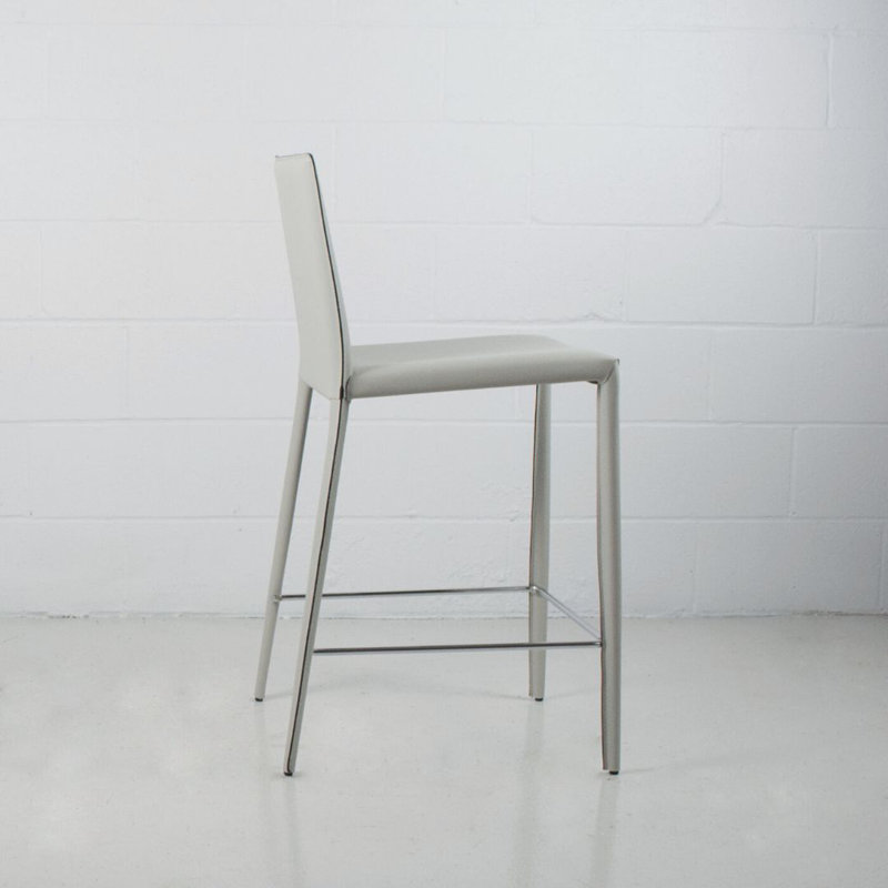 Kurland Sperazza Leather 25.5" Counter Stool, Stone