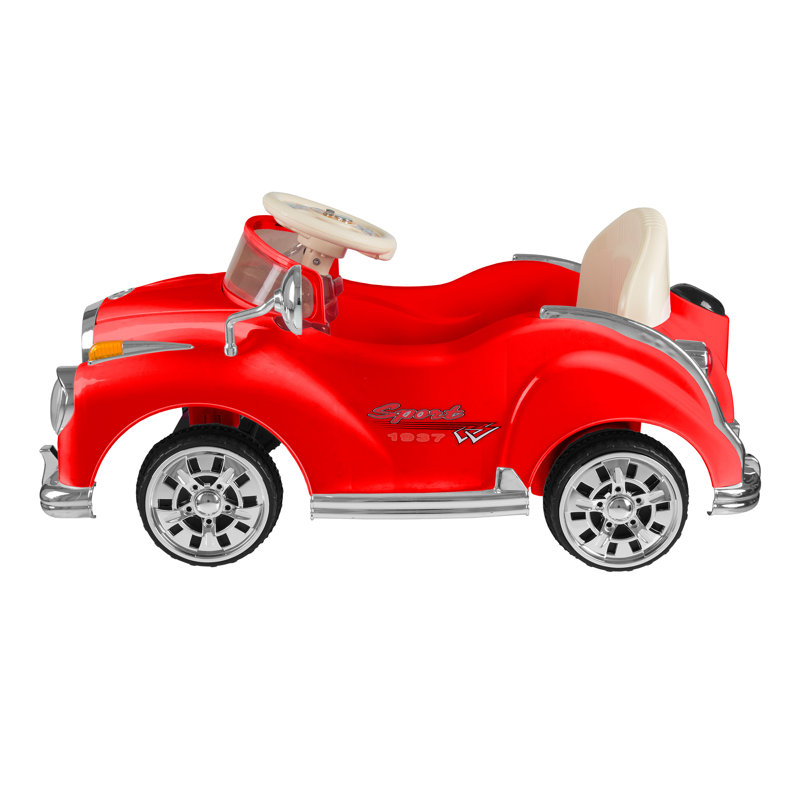 Kids Ride on Car with Remote - Classic Toddler Car for Kids Ages 3-6 - 6V Battery-Powered Ride on with Lights and AUX Port by Lil' Rider (Red)