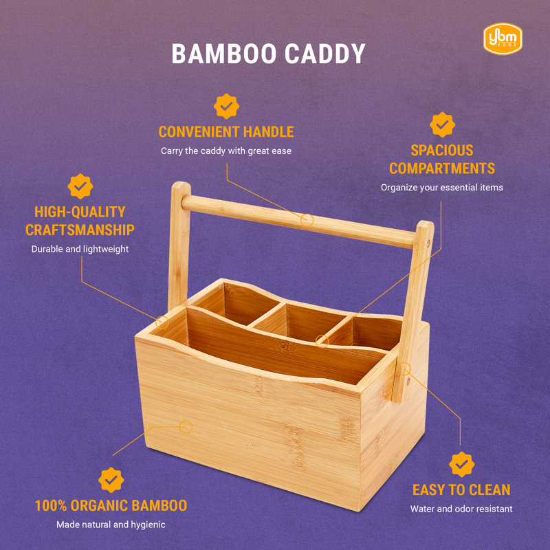 Bamboo Flatware Caddy, Medium