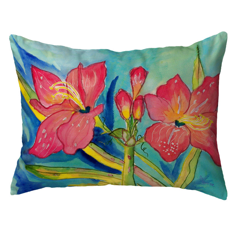  Coussin lombaire intérieur / extérieur Amaryllis, 11 po x 14 po