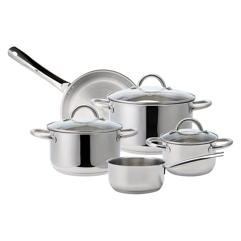 Echtwerk Pot Set with Lid, Matt brushed nickel