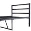 Structure de lit plateforme simple en métal avec tête de lit - Stable, sans sommier, repose-tête et tête de lit silencieux, noir, printemps, nuit