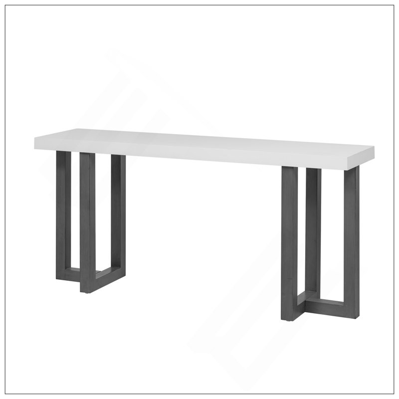 Geometric Design Console Table With Solid Pine Legs,Suitable For Entryway, Hallway, Living Room, Bedroom, Grey/White
