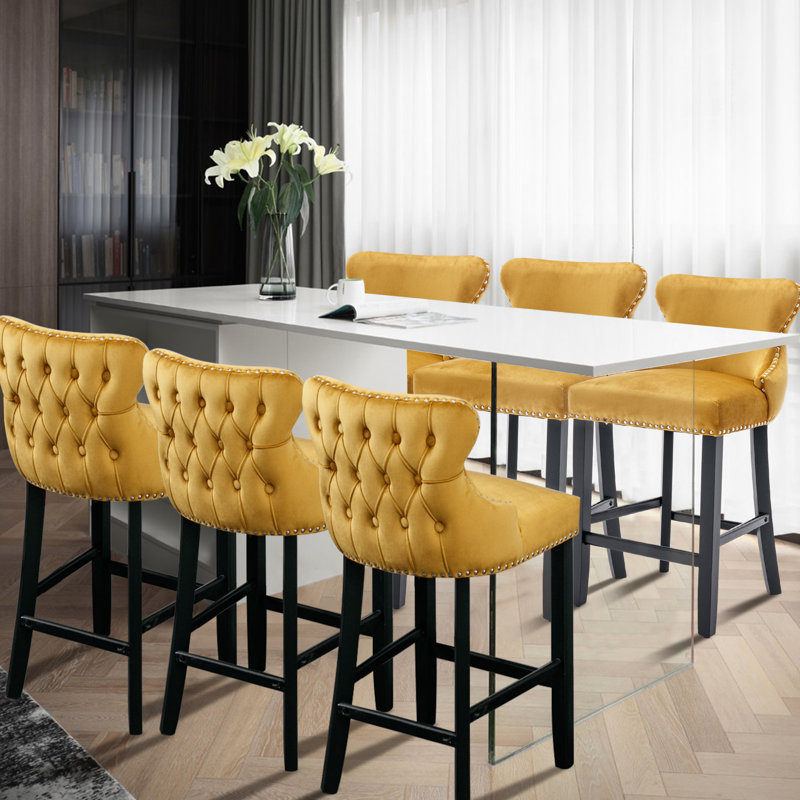 Tabouret de bar 26,7 po, Jaune