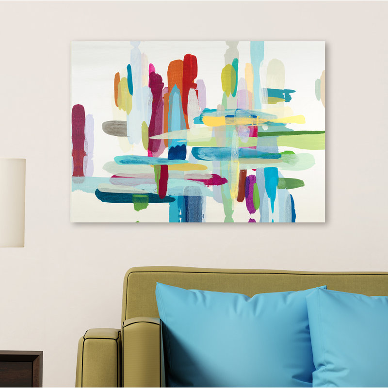 «Cross Hatch Abstract» par Third and Wall - reproduction d'art, H 24 po x l 30 po x 1,5 po, Toile tendue