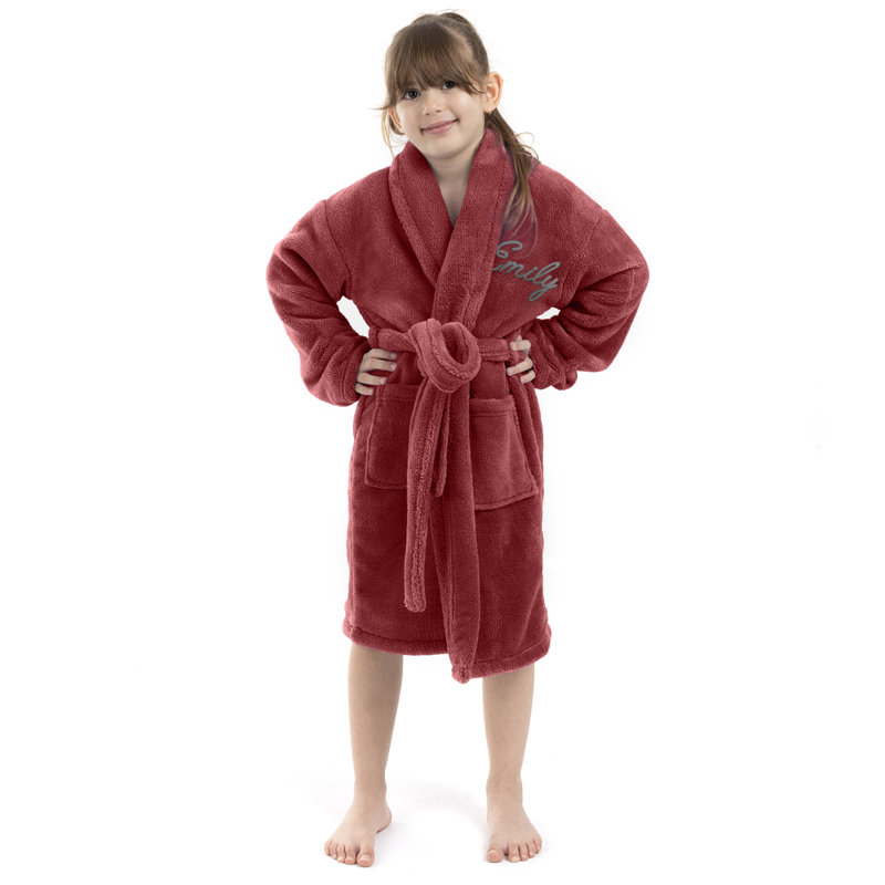 Peignoir en molleton pour enfants châle en molleton pour enfants, Enfants (7 à 8 ans) - Moyen, Rouge