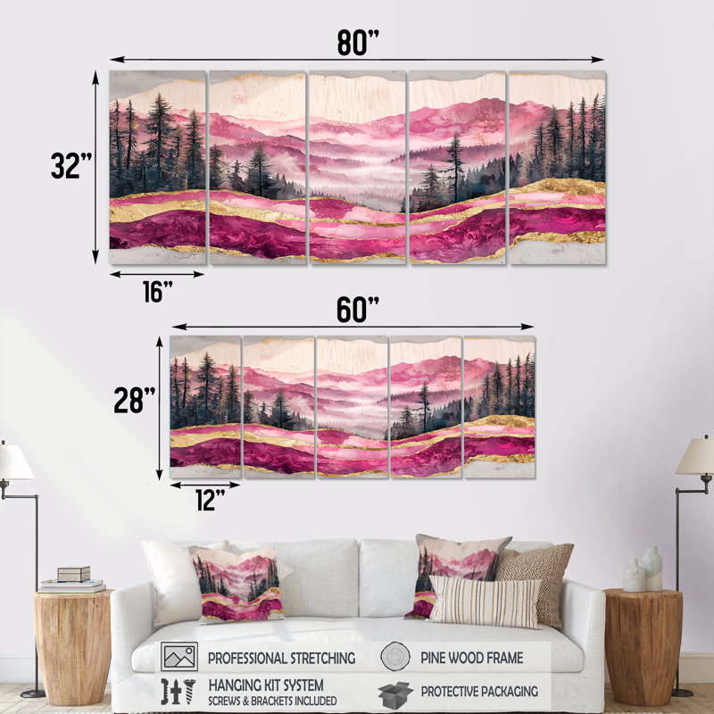 Conyngham - Art mural - Ensemble d'art mural maison, H 32 po x l 80 po, 5