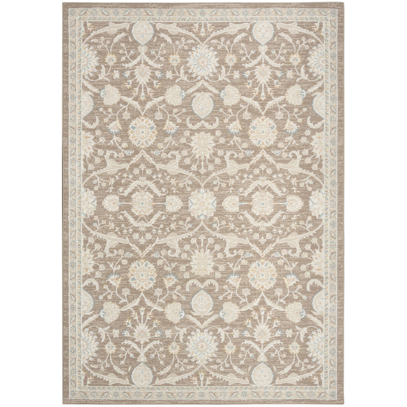 Nourison Isla 5'3" x 7' Mocha Vintage Indoor Rug, Rectangle 5'3" x 7', Mocha